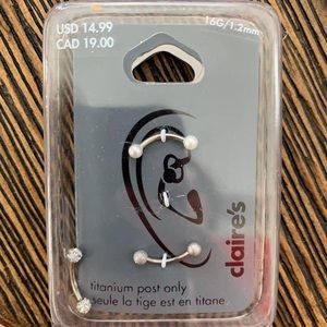 CLAIRES 16 gauge titanium post. 3 pack. Brand New!